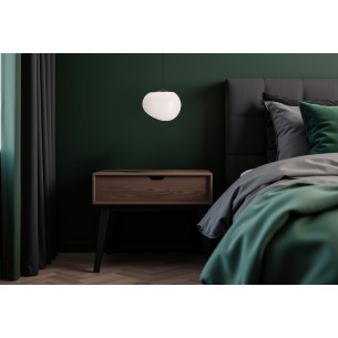 Lampa wisząca kolor czarny STONES 25cm 1x40W E27 klosz biały