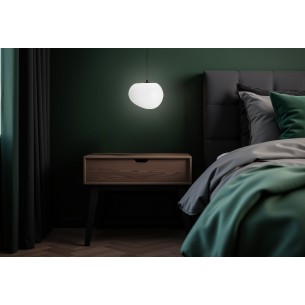 Lampa wisząca kolor czarny STONES 25cm 1x40W E27 klosz biały