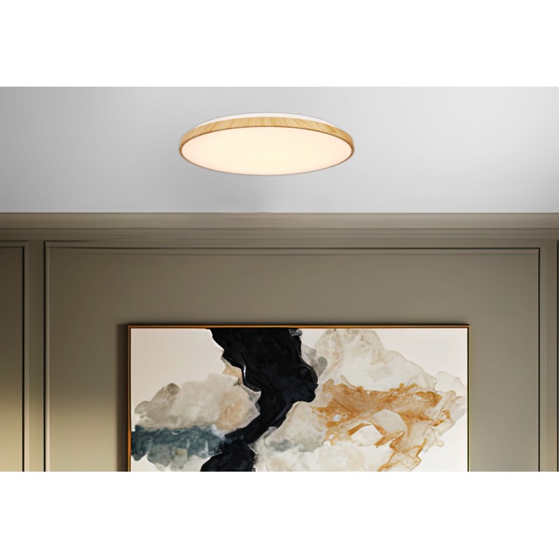 Plafon sufitowy LED z pilotem ze zmiennym światłem na tle obrazu