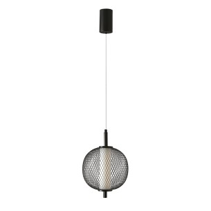 Lampa wisząca PUMA 20cm czarna 10W LED 3000K klosz biały