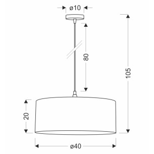 Lampa wisząca z abażurem w kolorze szarym SHANTI czarny 1x40W E27 31-38678
Dane wymiarowe