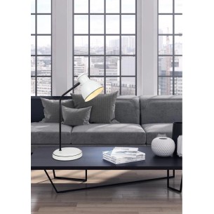 Lampka stołowa biało-czarna prosta Zumba na stole do salonu Lampka stołowa biało-czarna prosta Zumba na stole do salonu