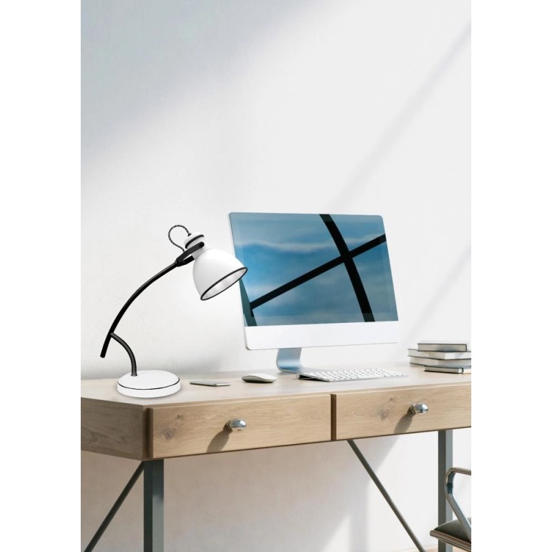 Lampka stołowa biało-czarna skośna Zumba stojąca na biurko nadająca się do pokoju młodzieżowego Lampka stołowa biało-czarna skośna Zumba stojąca na biurko nadająca się do pokoju młodzieżowego