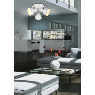 Lampa sufitowa biało-czarna regulowana plafon 3x40W Zumba Candellux 98-72160 w pomieszczeniu biurowym