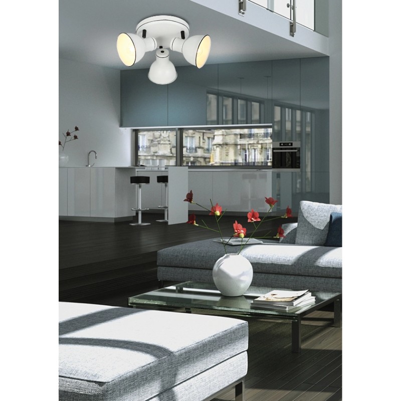 Lampa sufitowa biało-czarna regulowana plafon 3x40W Zumba Candellux 98-72160 w pomieszczeniu biurowym