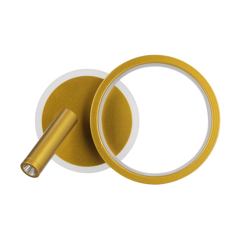 MONET lampa kinkiet koło złoty 18W LED 3000K klosz biały  22-35677 %separator% %shop-name%