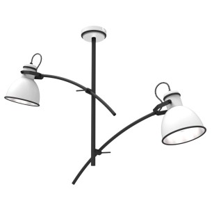 Lampa sufitowa biało-czarna regulowana 2x60W Zumba 32-72054 %separator% %shop-name%