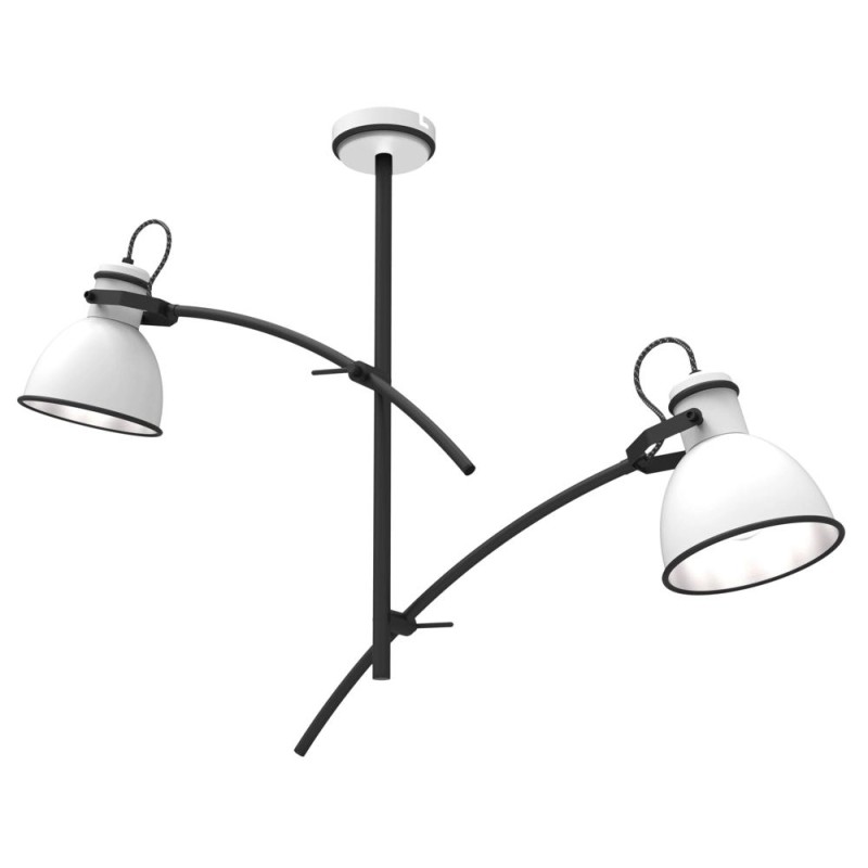 Lampa sufitowa biało-czarna regulowana 2x60W Zumba 32-72054 %separator% %shop-name%