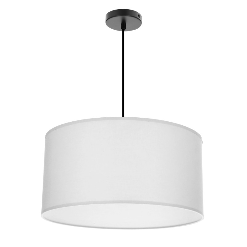 SHANTI lampa wisząca czarny 1x40W E27 abażur szary  31-38678