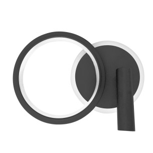 Lampa ścienna w kolorze czarnym do salonu klosz akrylowy MONET 18W LED