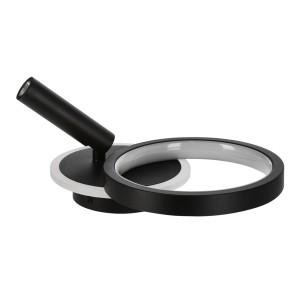 Lampa ścienna w kolorze czarnym do sypialni klosz akrylowy MONET 18W LED