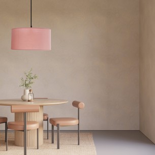 SHANTI lampa wisząca czarny do salonu 1x40 E27 abażur jasny wrzosowy 31-38647