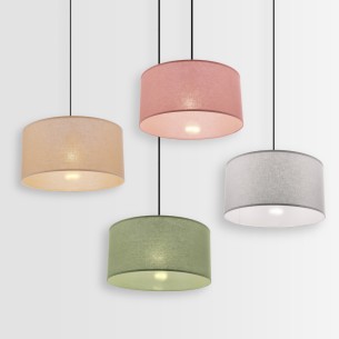 Lampy wiszące z abażurem w stylu japandi SHANTI w czterech kolorach