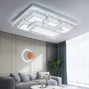 lampa led kryształowa sterowana pilotem duża prostokątna