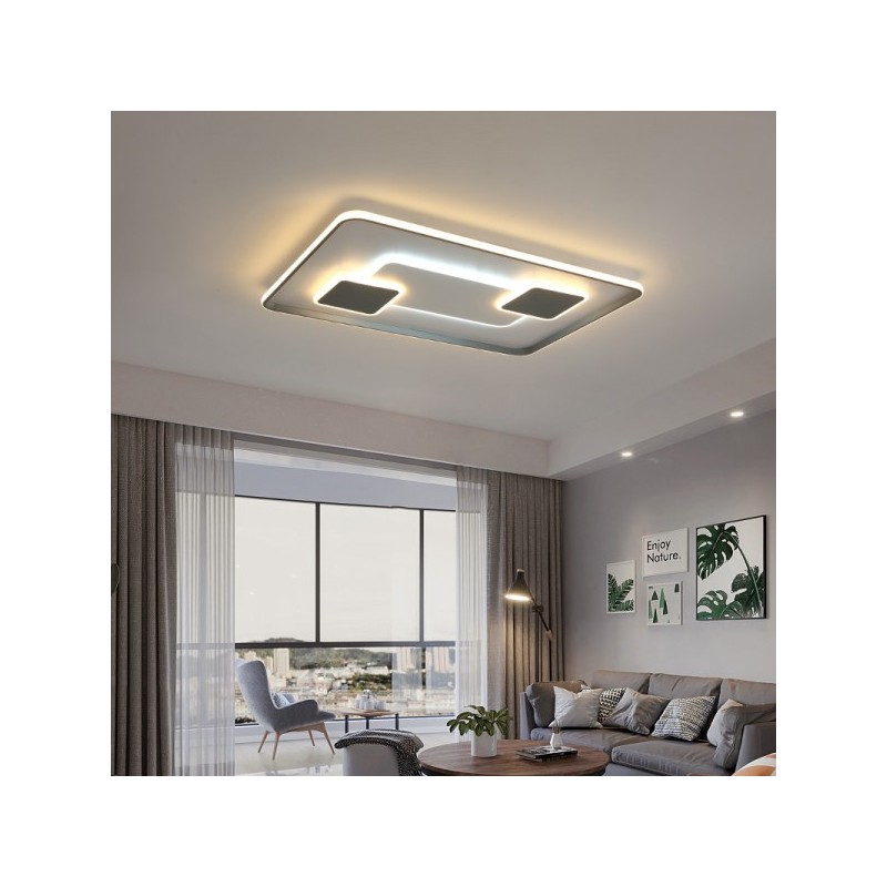 duży plafon led sterowany pilotem do salonu