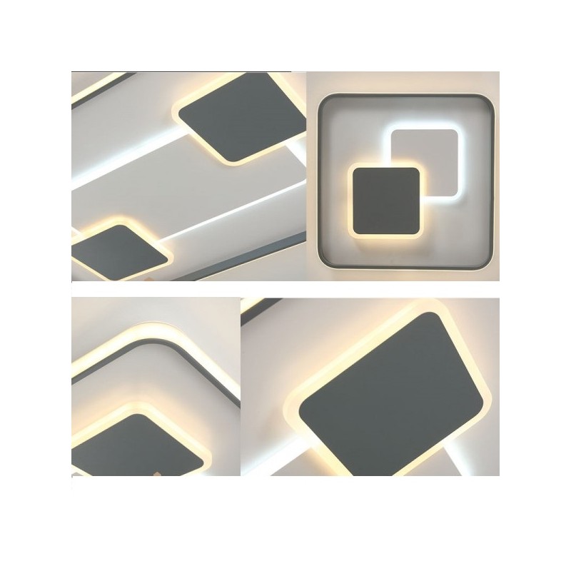 Nowoczesna lampa sufitowa LED z pilotem 46×46 cm 122W Nowoczesna lampa sufitowa LED z pilotem 46×46 cm 122W