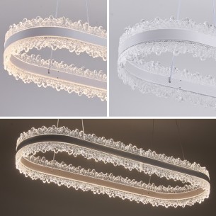 Lampa długa wisząca ze zmienną barwą światła