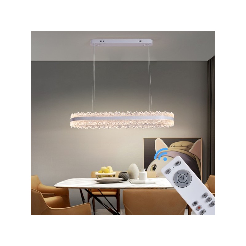 Lampa wisząca z pilotem sterowana nad stół nowoczesna