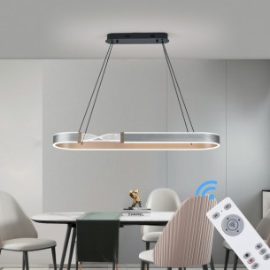 Lampa do salonu wisząca długa sterowana pilotem LED
