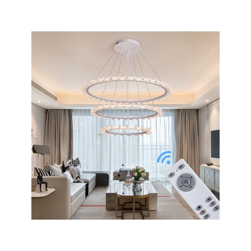Lampa wisząca led sterowana pilotem do salonu