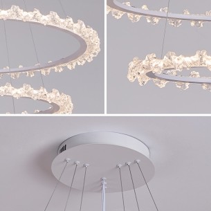 Nowoczesna lampa wisząca led z ozdobnymi pierścieniami