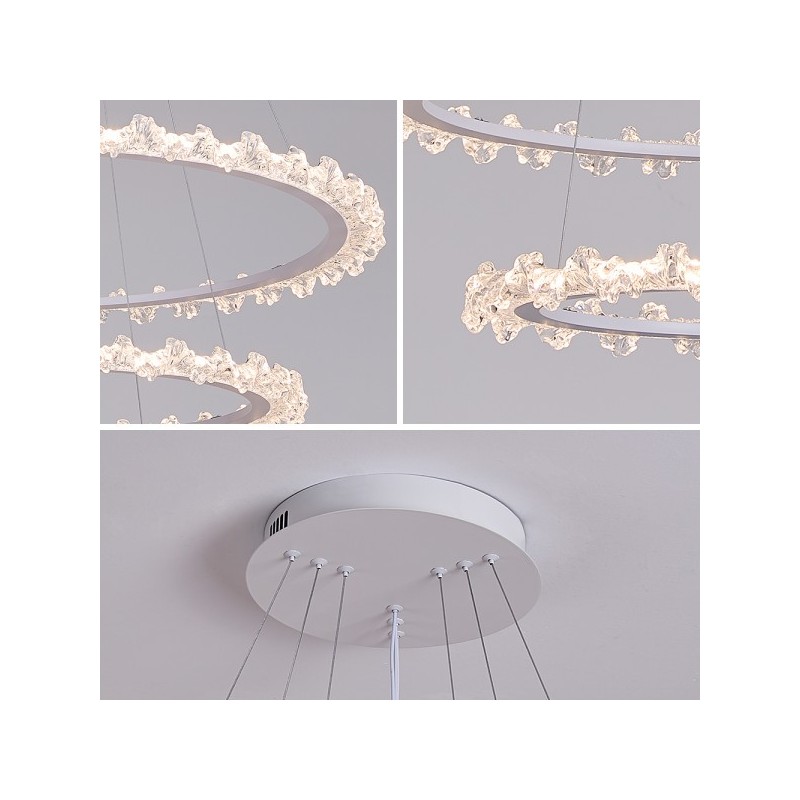 Nowoczesna lampa wisząca led z ozdobnymi pierścieniami