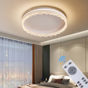Lampa sufitowa led sterowana pilotem do sypialni glamour