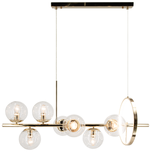 Lampa wisząca złota ze szklanymi kulami