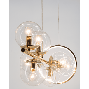 Lampa wisząca . złote okłucie i szklane kule