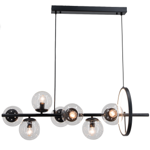 Lampa wisząca czarna ze szklanymi kloszami