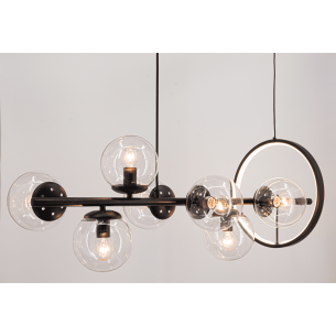 Nowoczesna lampa wisząca w kolorze czarnym do salonu