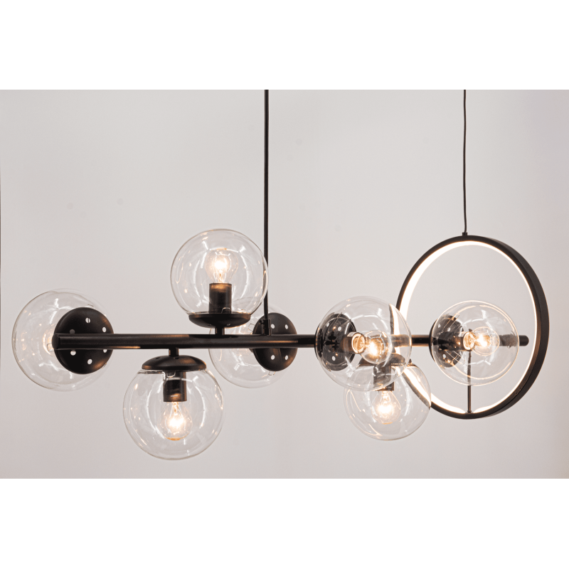 Nowoczesna lampa wisząca w kolorze czarnym do salonu