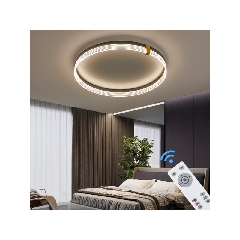 okrągła lampa sufitowa led na pilota i aplikację plafon