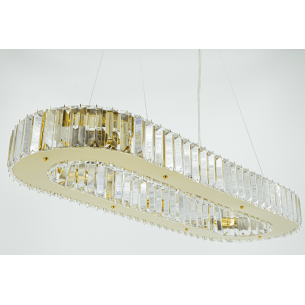 nowoczesna lampa wisząca z kryształami złota oprawa