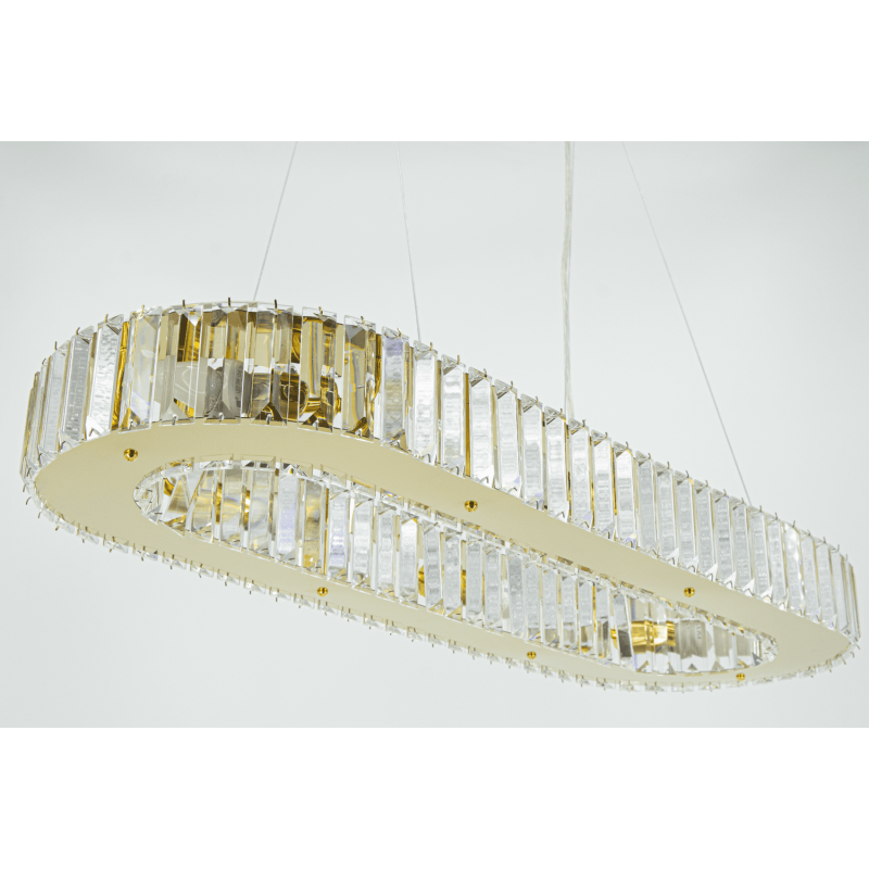 nowoczesna lampa wisząca z kryształami złota oprawa