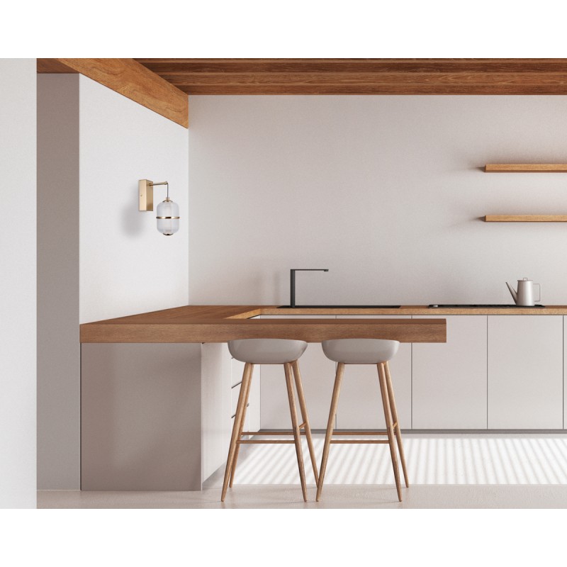 Nowoczesny kinkiet w stylu glamour złoty do salonu na  ścianę