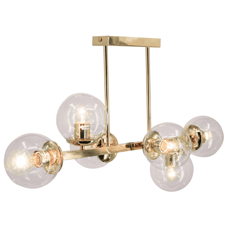 nowoczesna lampa ze szklanymi kloszami złote okucie nowoczesna lampa ze szklanymi kloszami złote okucie