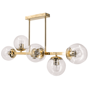 lampa ze złotym okuciem ze szklanymi kloszami lampa ze złotym okuciem ze szklanymi kloszami