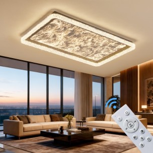 Nowoczesna lampa LED na pilota duży plafon