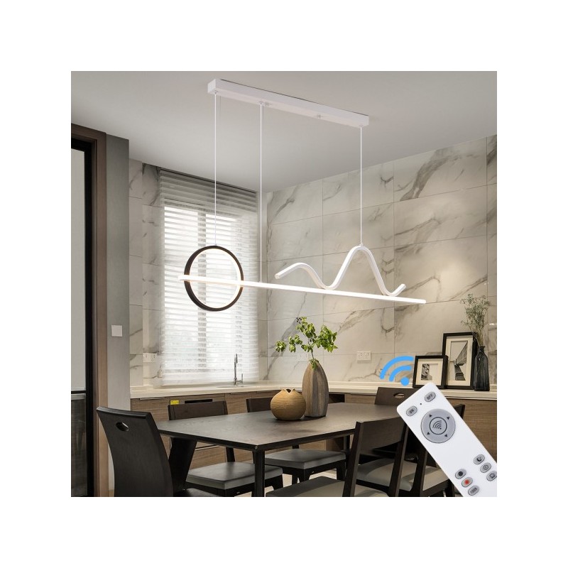 Nowoczesna lampa wisząca sterowana pilotem i aplikacją