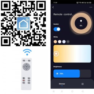 lampa sterowana za pomocą pilota i aplikacji smart home