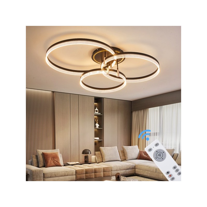 Lampa sufitowa led złota czarna inteligentna