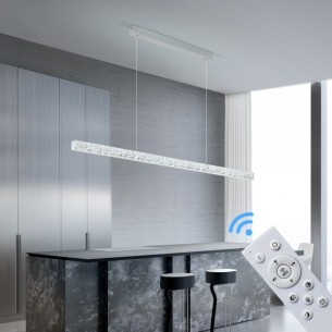 Lampa wisząca led na pilota nad stół biała