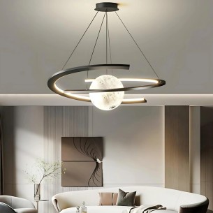 lampa wisząca nowoczesna czarna spirala nad stół