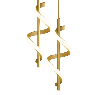 Lampa wisząca złota z modułem led nowoczesny styl