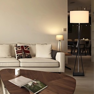 lampa podłogowa do salonu z abażurem