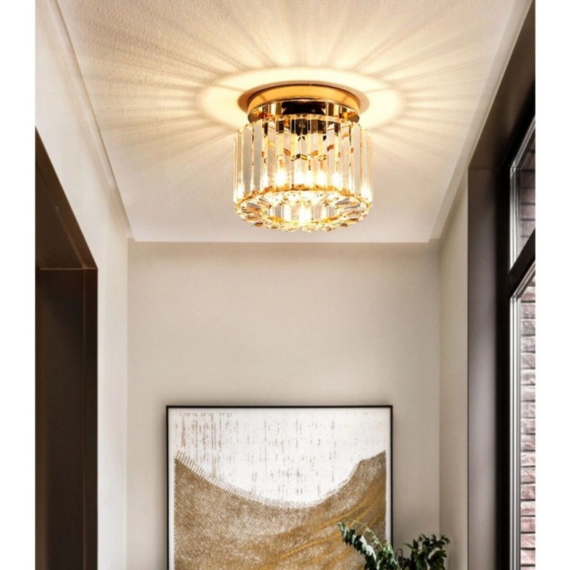 lampa sufitowa złota z kryształami lampa sufitowa złota z kryształami