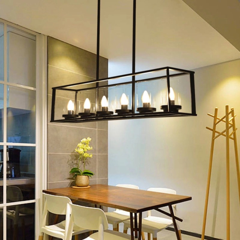 lampa wisząca czarna nad stół do jadalni