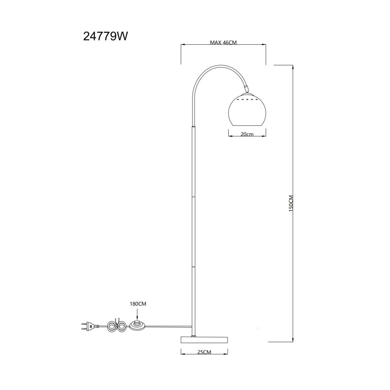 lampa podłogowa stojąca do salonu z białym matowym kloszem