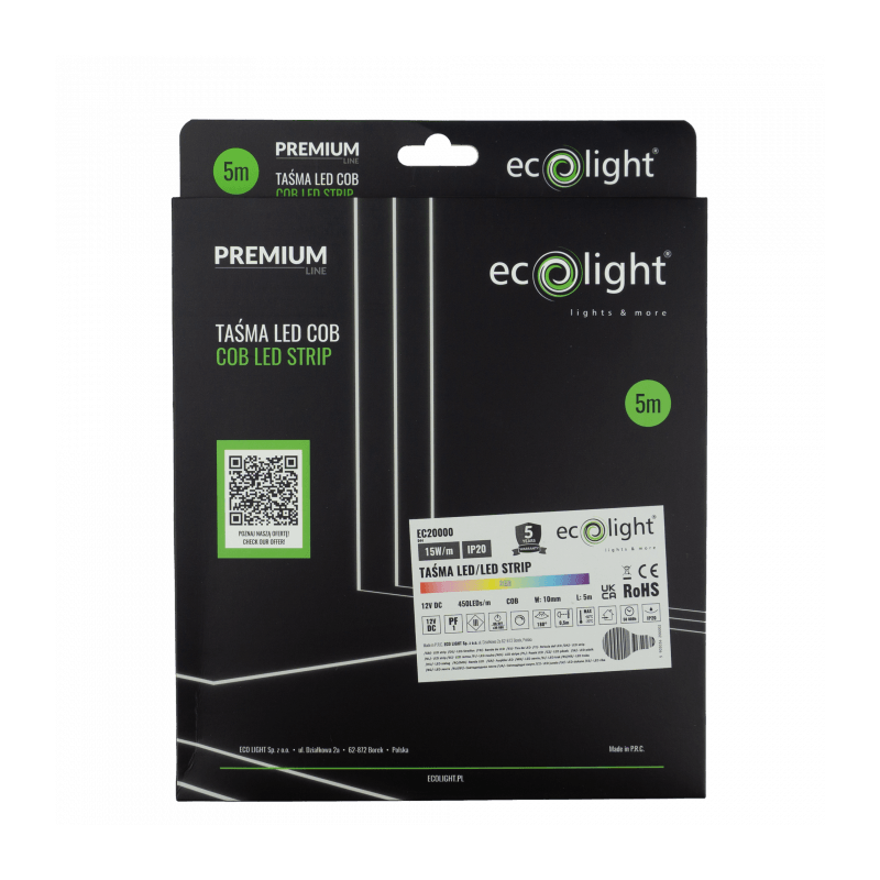 Taśma LED COB RGB 450 15W/m 12V Taśma LED COB RGB 450 15W/m 12V